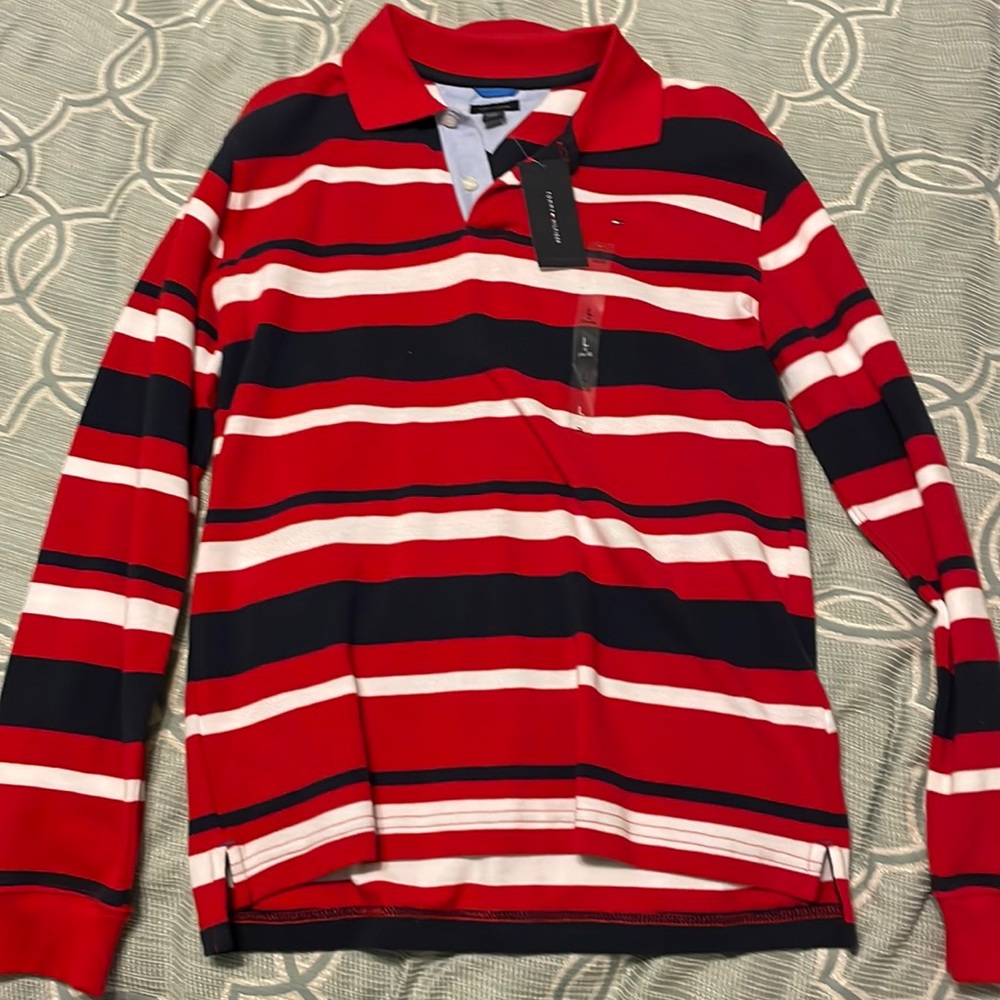 NWT Tommy Hilfiger long sleeve polo kids size large 16-18